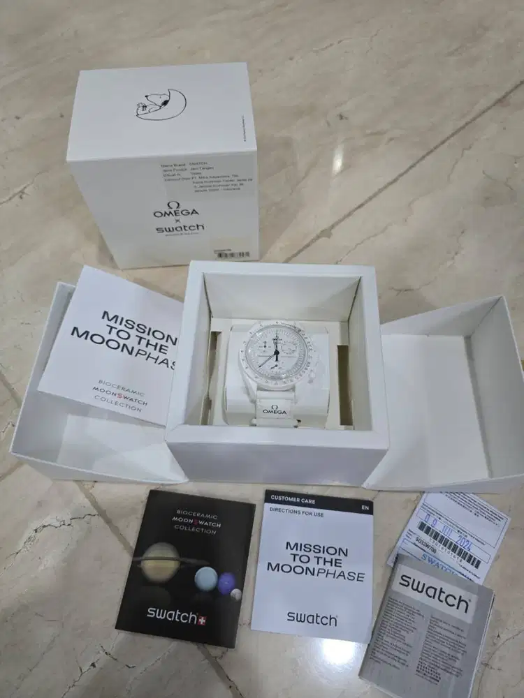 Omega Swatch Snoopy White Baru