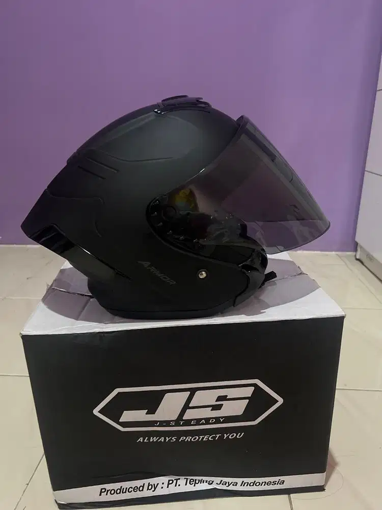 Helm JS Armor Hitam Doff Baru