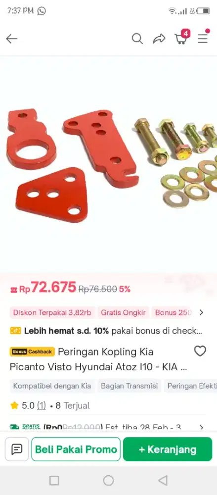 Peringan Kopling KIA Visto