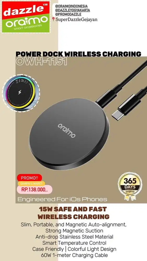 Magnetic Charger Oraimo OWH-1151