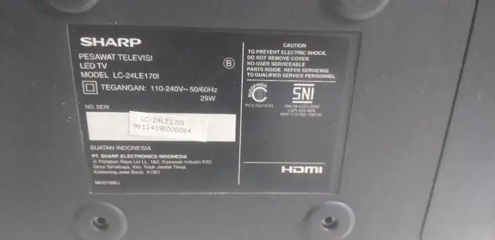 TV LED SHARP LC 24LE1701 DAN STB