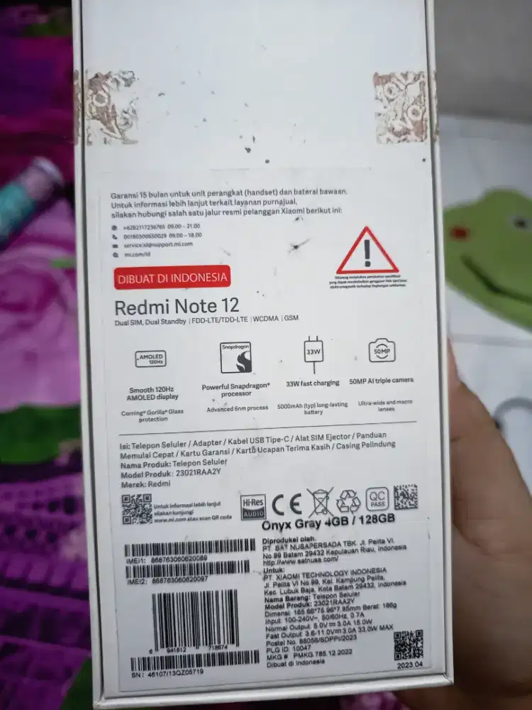 Xiaomi redmi note 12 4G ram 4/128