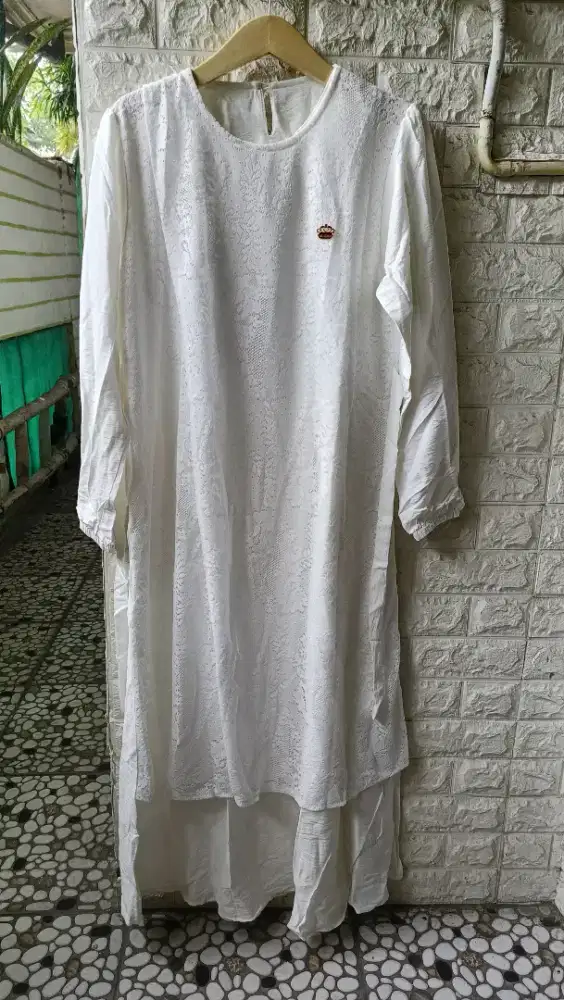 Gamis putih bruklat murah