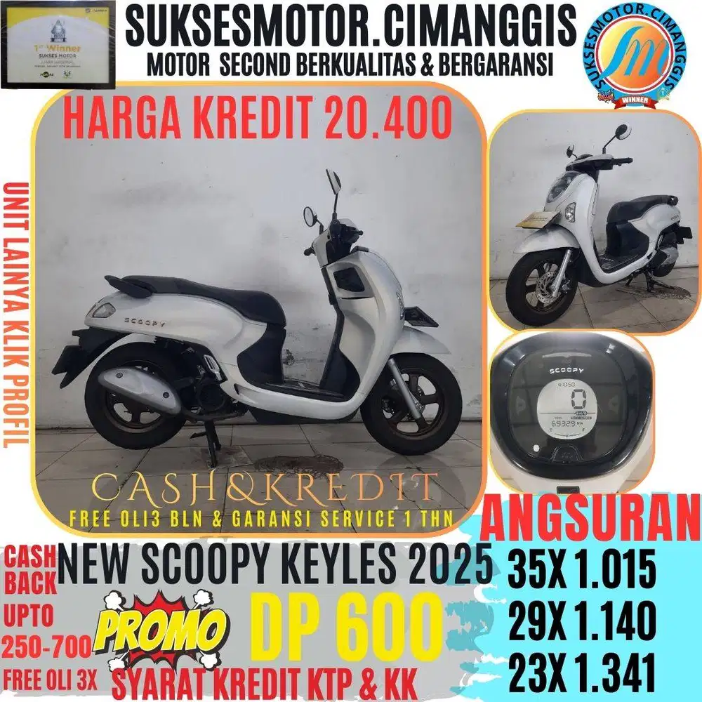 NEW SCOOPY KEYLES SUKSESMOTOR CASHBACK UPTO700RIBUAN FREEOLI3X