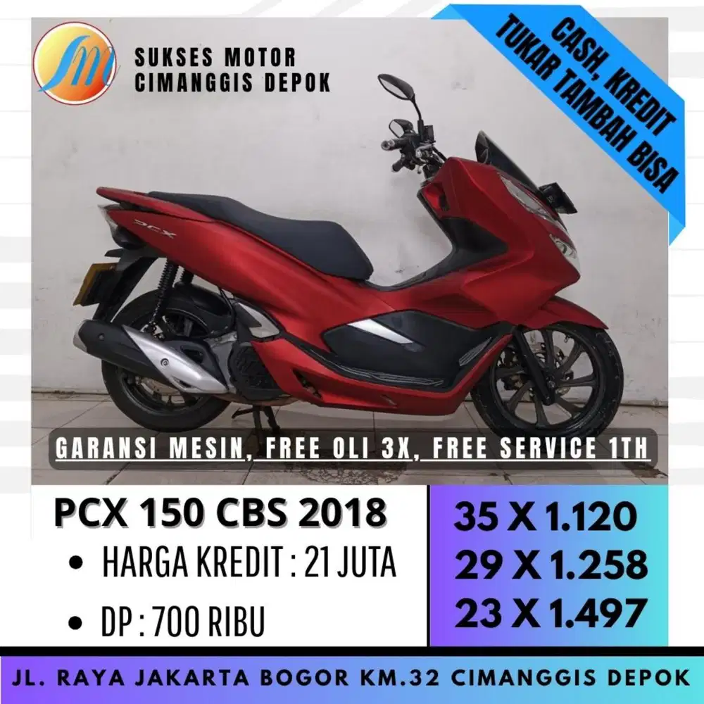 HONDA PCX 150 CBS 2018 PROMO DP 700 CASH KREDIT FREE SERVICE 1TH