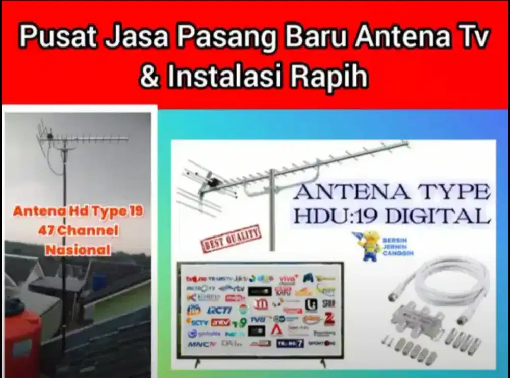 Instalasi Tukang Ahli Pasang Sinyal Antena Outdoor Digital