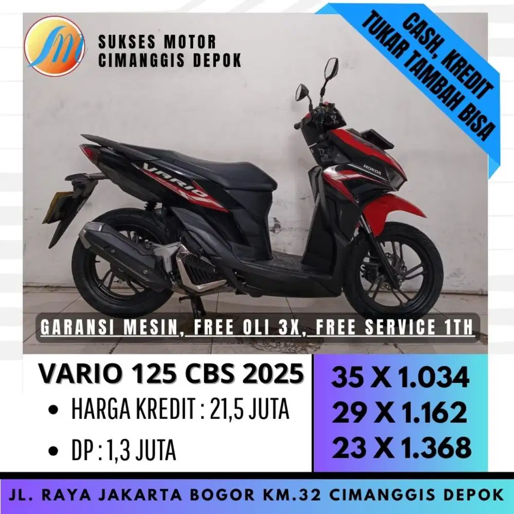 HONDA VARIO 125 CBS GEN 2 2025 CASH KREDIT FREE SERVICE 1TH