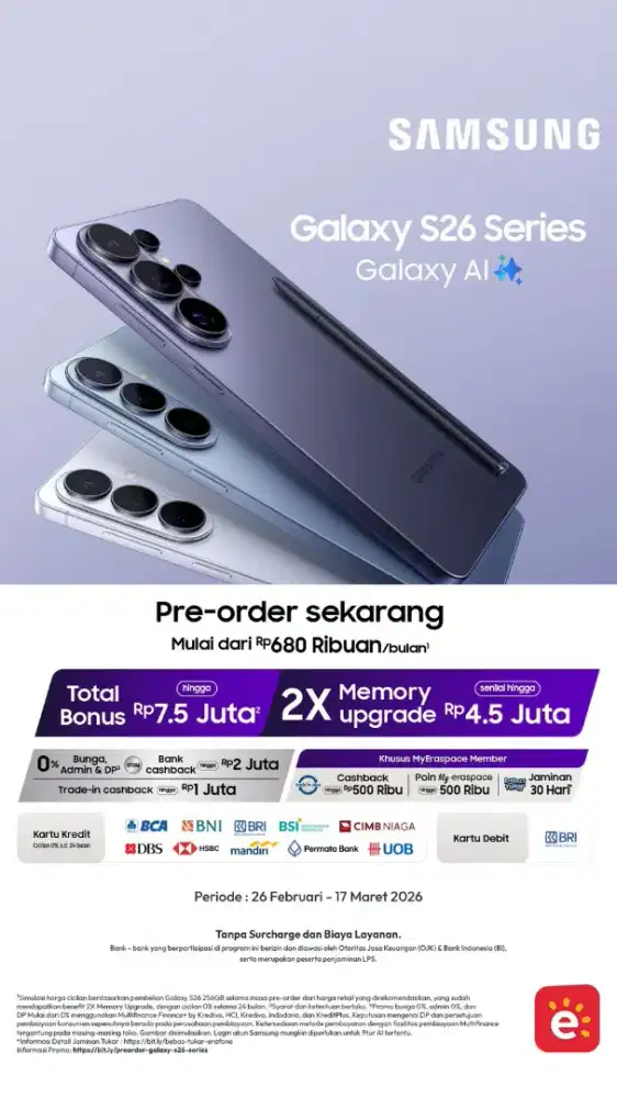 PRE ORDER SAMSUNG GALAXY S26 12/512