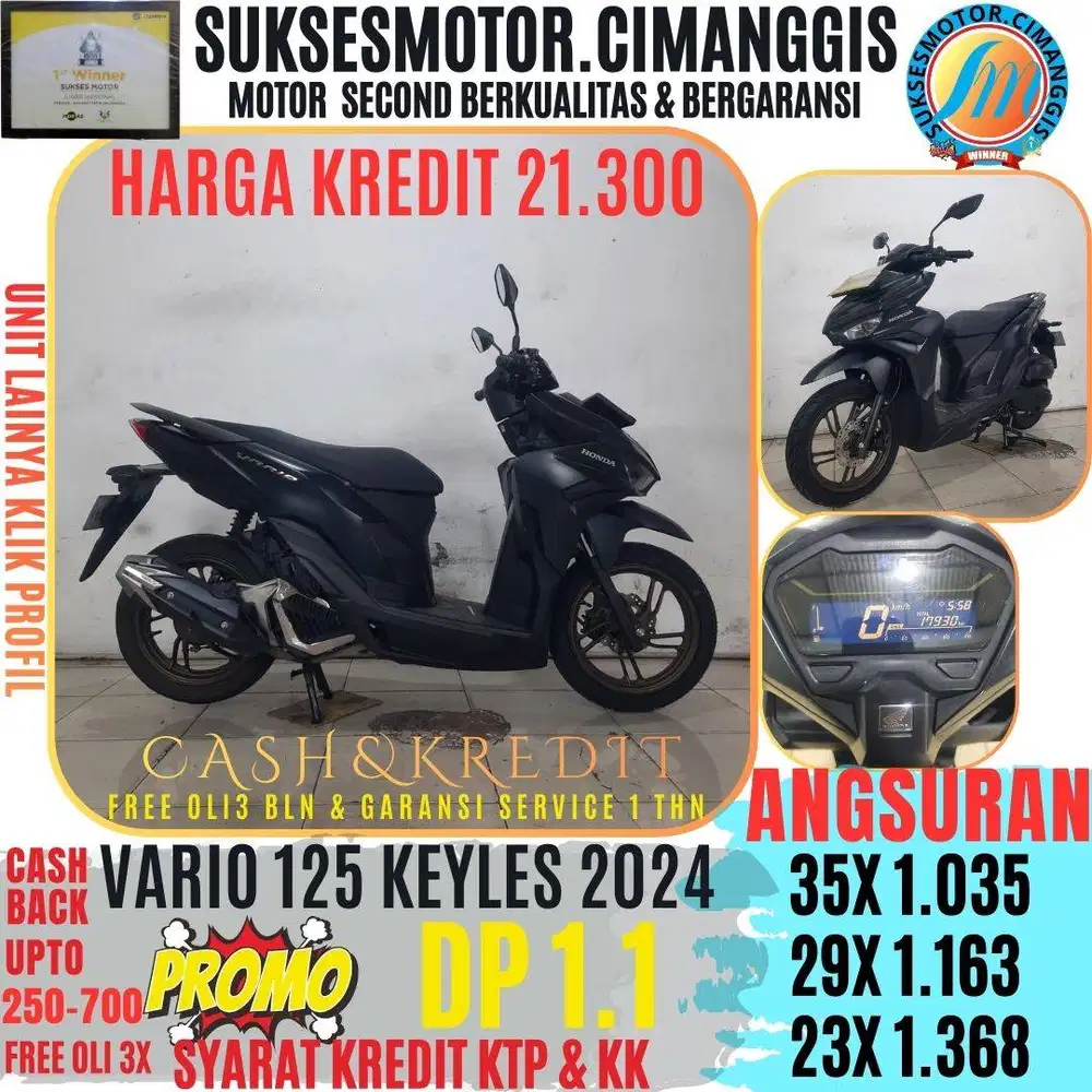 VARIO 125 KEYLES DP 1.100 SUKSESMOTOR CASHBACKUPTO700RIBUAN FREEOLI3X