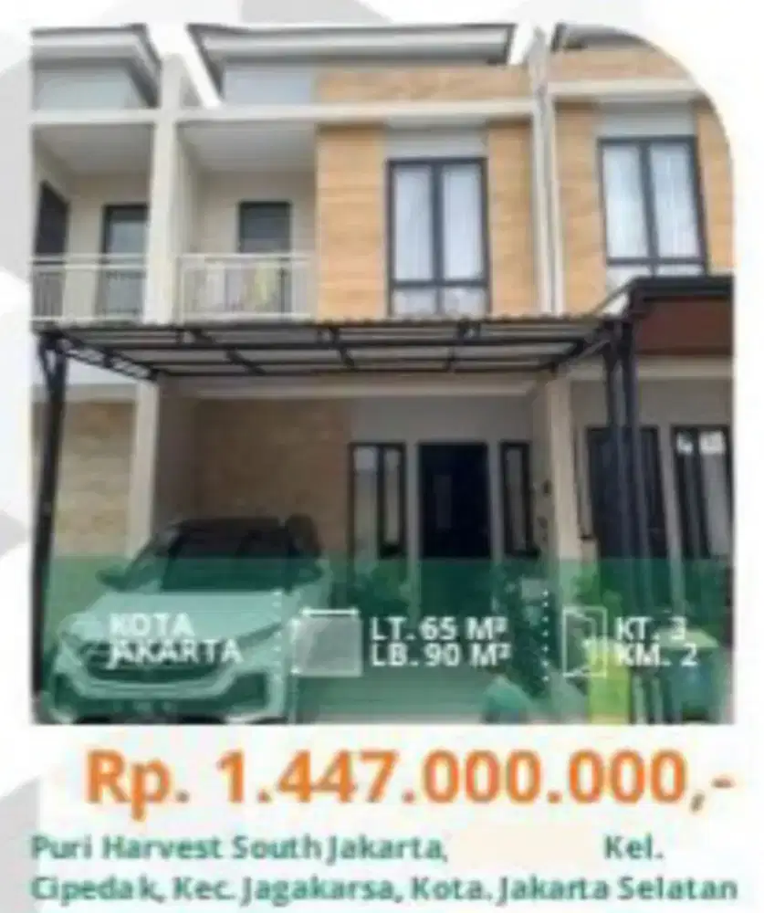 Dijual Rumah Siap Huni Puri Harvest Cipedak Jagakarsa