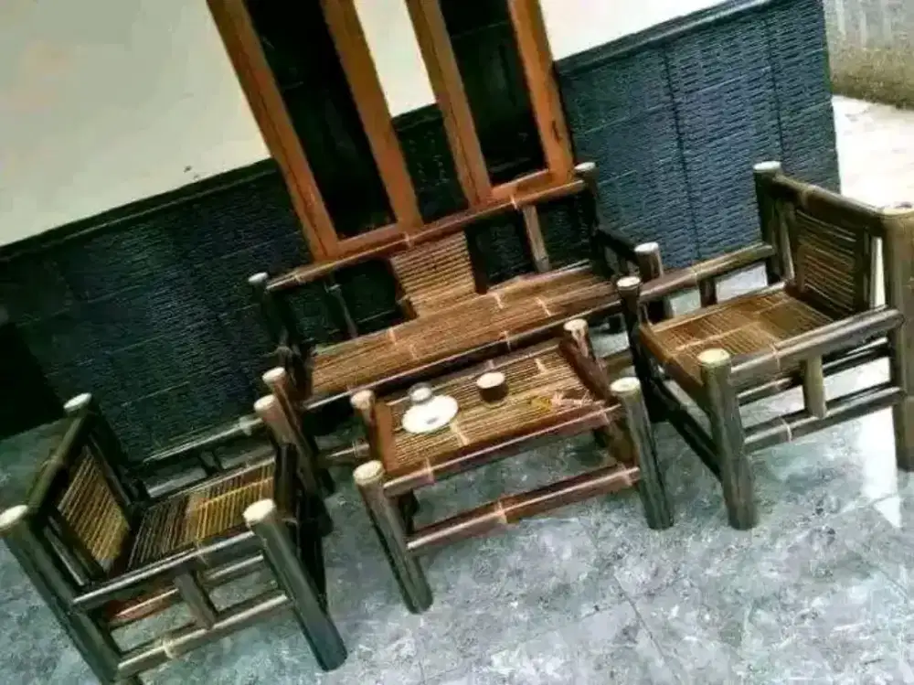 kursi bambu 1 set