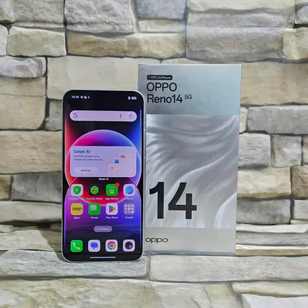 Oppo Reno 14 5G 12/256 White Fulset segel mulus 98% Garansi panjang