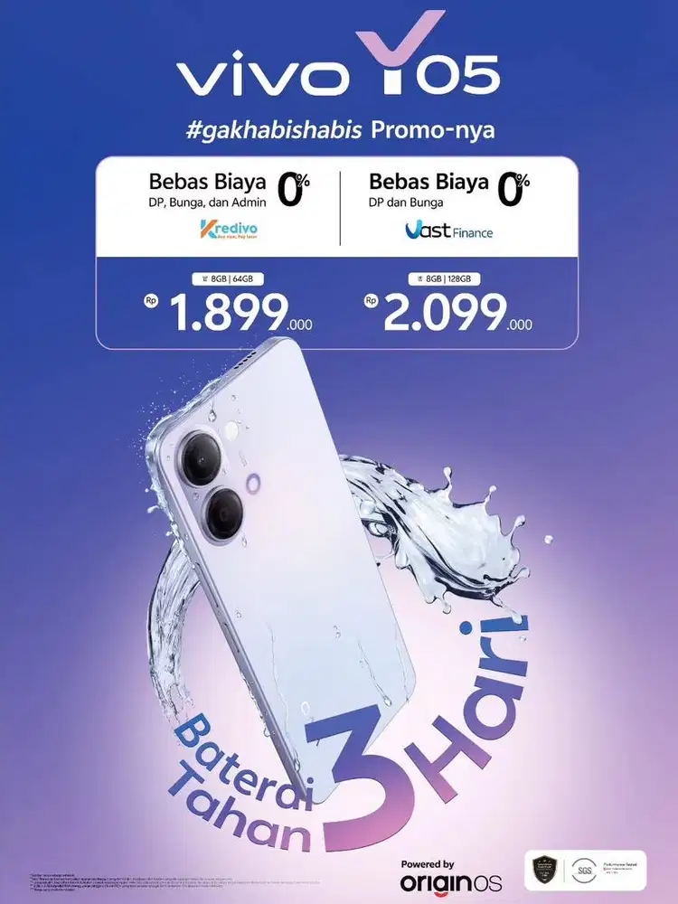 vivo y05 new 2026, baterai 6500 tahan 3hari