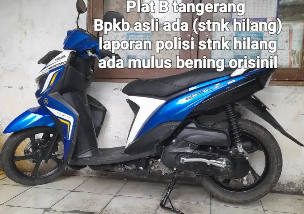 Yamaha Mio soul GT 2014 cw asli biru Plat B tangerang stnk hilang