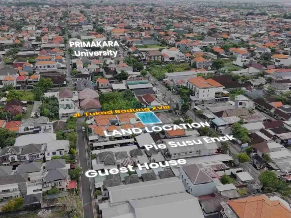 Tanah 265M2 Strategis Hny 20Mtr Dari Raya Utama Tk Badung Renon Jl8mtr