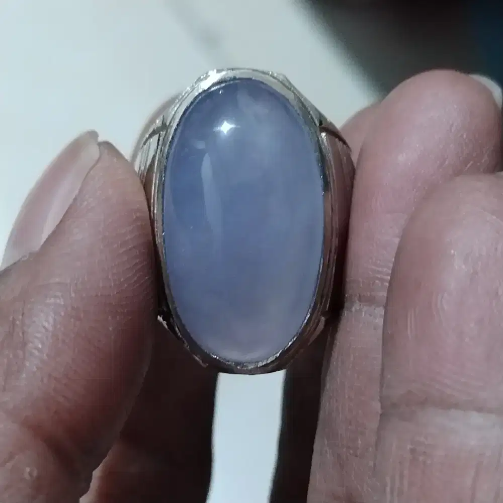 Cincin permata biru langit kristal