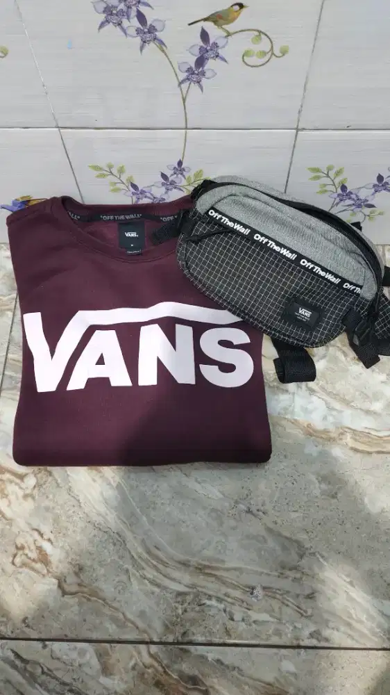 Crewneck & waist bag vans original