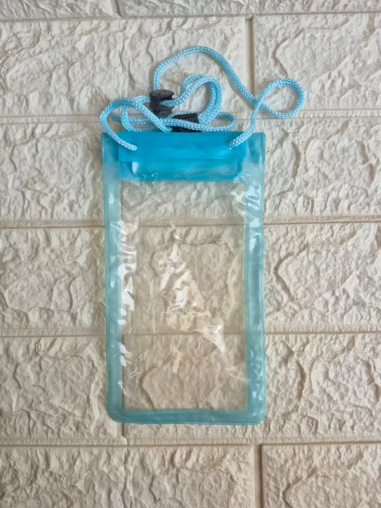 Waterproof Pouch Anti Air Tas HP Anti Air Warna List Biru Muda