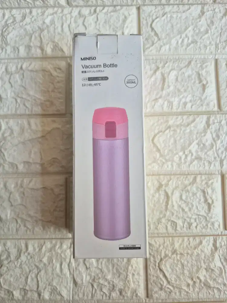 Miniso Vacuum Bottle 300ml Pink Botol Thermos