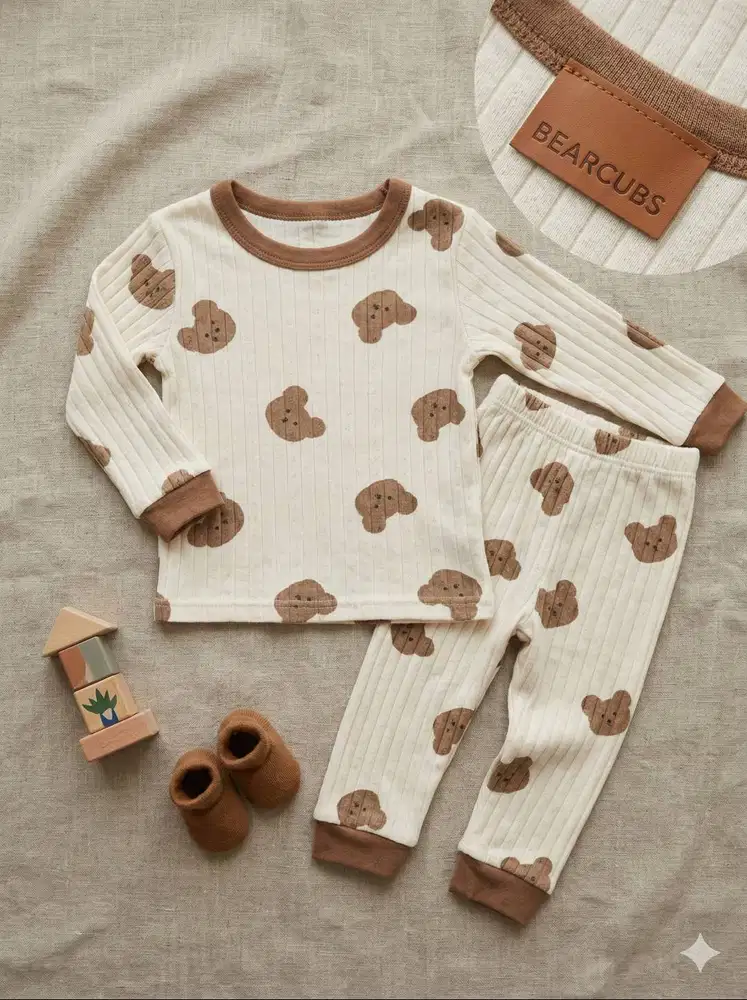 GRATIS: Setelan Piyama Anak Motif Beruang (Bear) Sangat Lucu!