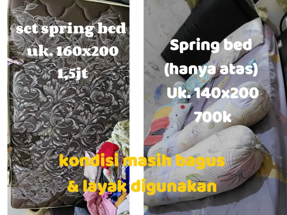 Jual murah springbed, lemari kayu, mesin cuci bekas candi Sidoarjo