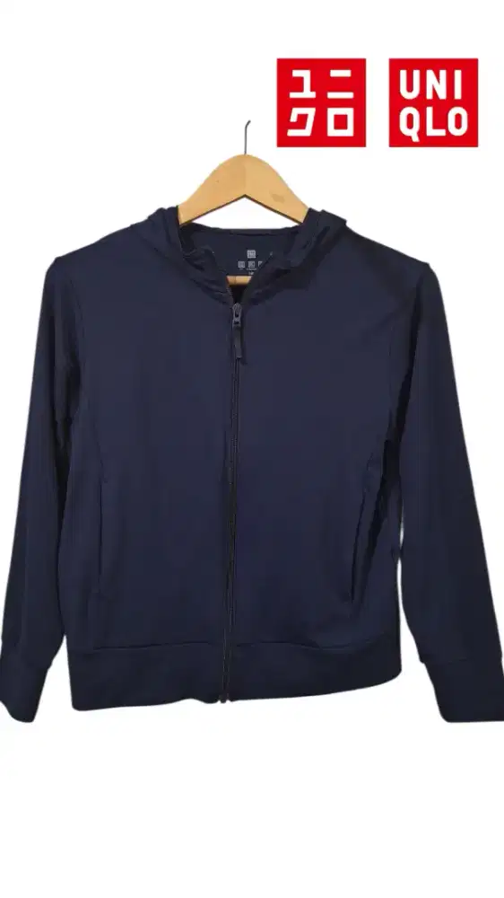 Jaket Uniqlo AIRism Hoodie Ritsleting Kids, Proteksi Sinar UV