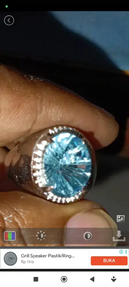 Cincin Blue Topaz Swiss natural