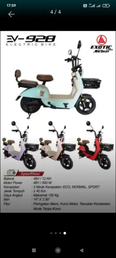 sepeda listrik exotic ev 928