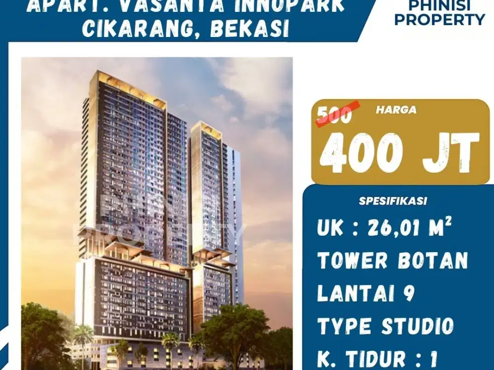 Dijual Apartemen Vasanta Innopark di Cikarang Bekasi