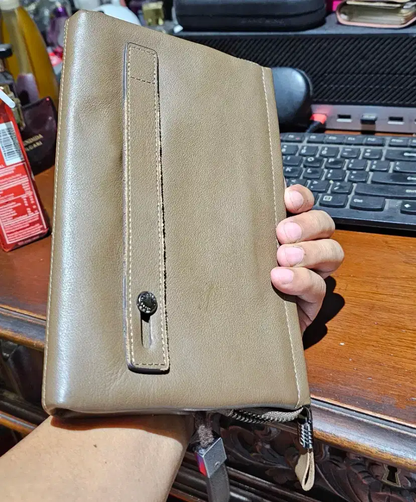 Hand Bag Pria Kulit Bison Denim Tas Tangan Cowok Laki leather