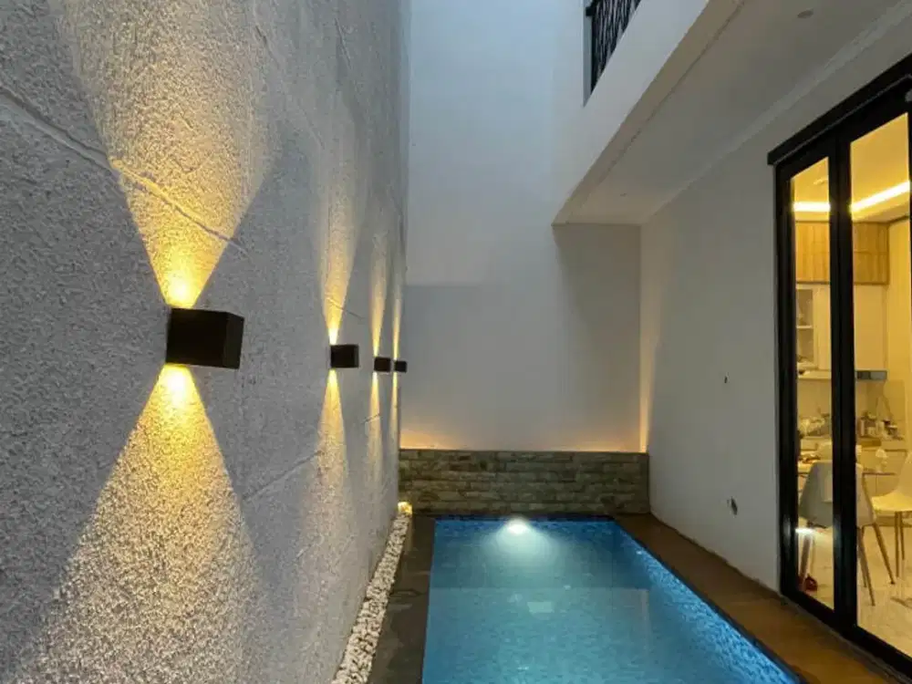 526. Murah Jual Cepat Rumah 3 Lantai di Cipedak Srengseng sawah Jagakarsa Jakarta Selatan -  Modern Rooftop Garden & Kolam Renang Pribadi