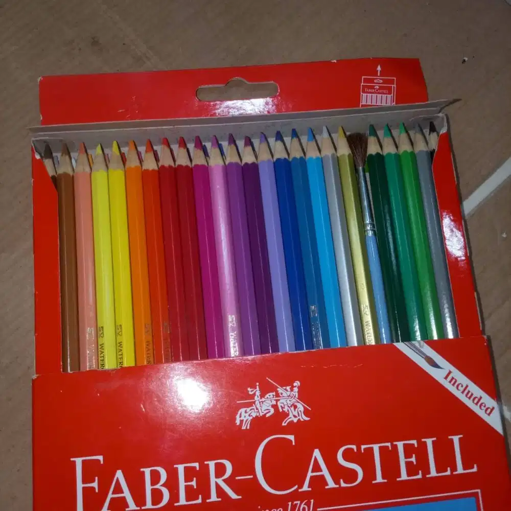 Pensil Warna Faber Castell 48 Watercolour / Free Kuas dan Rautan