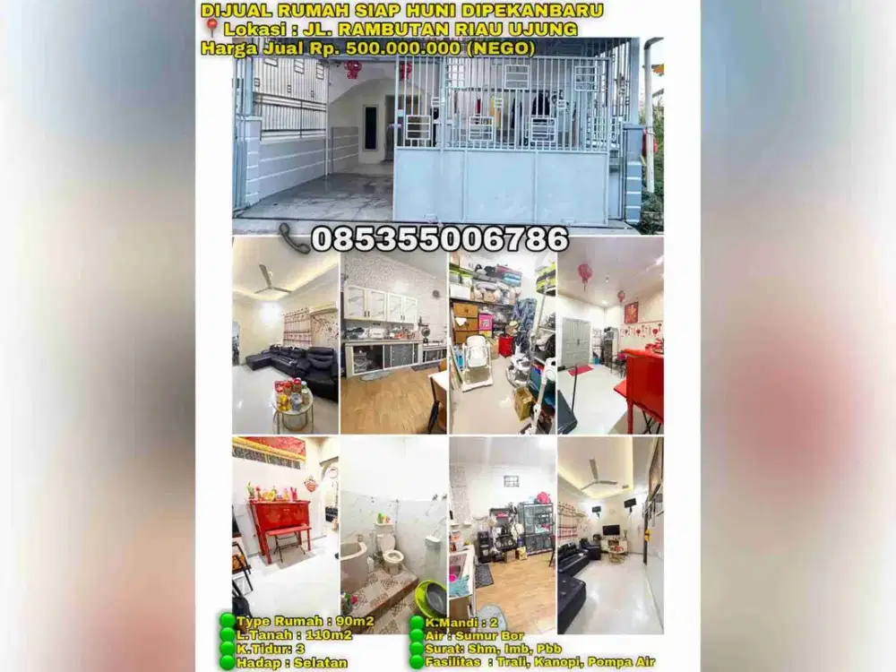 dijual rumah siap huni jln.rambutan riau ujung