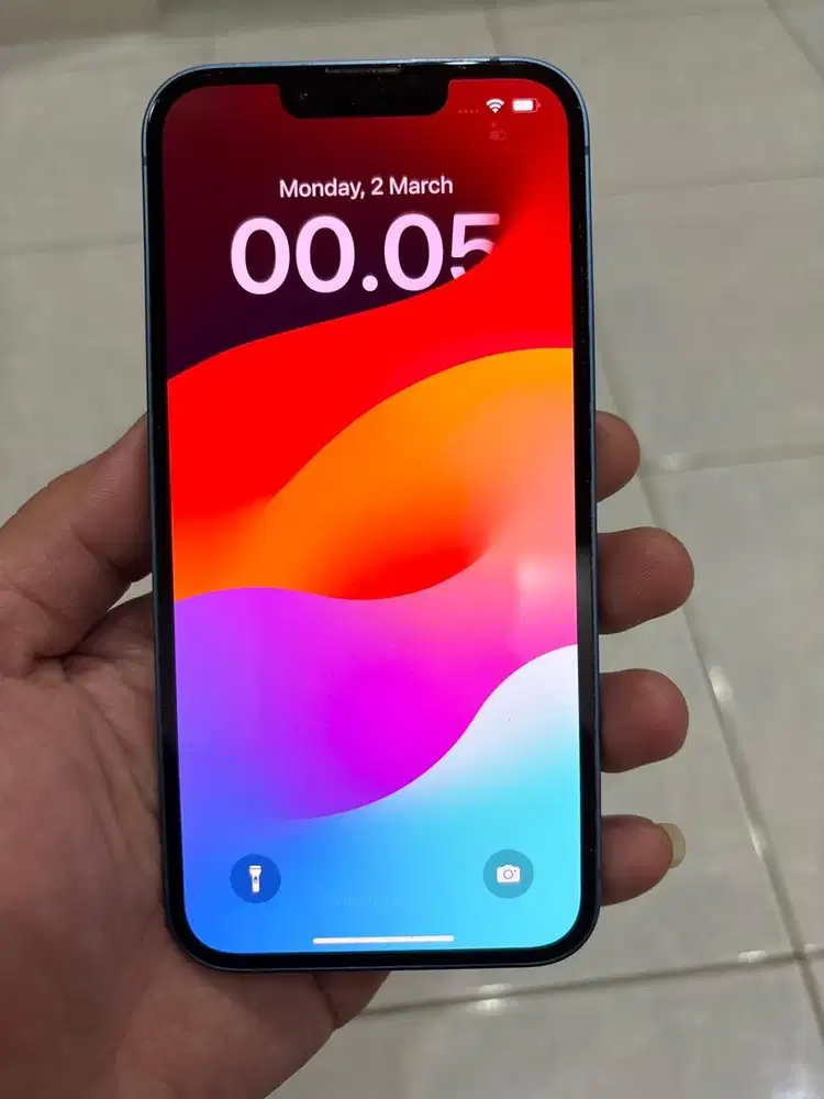 Jual iphone 13 blue 128Gb ibox