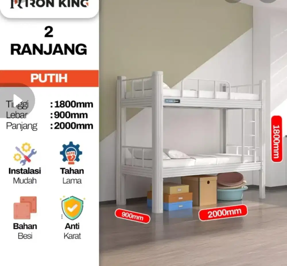 DIJUAL RANJANG TINGKAT UNTUK ANAK WARNA PUTIH