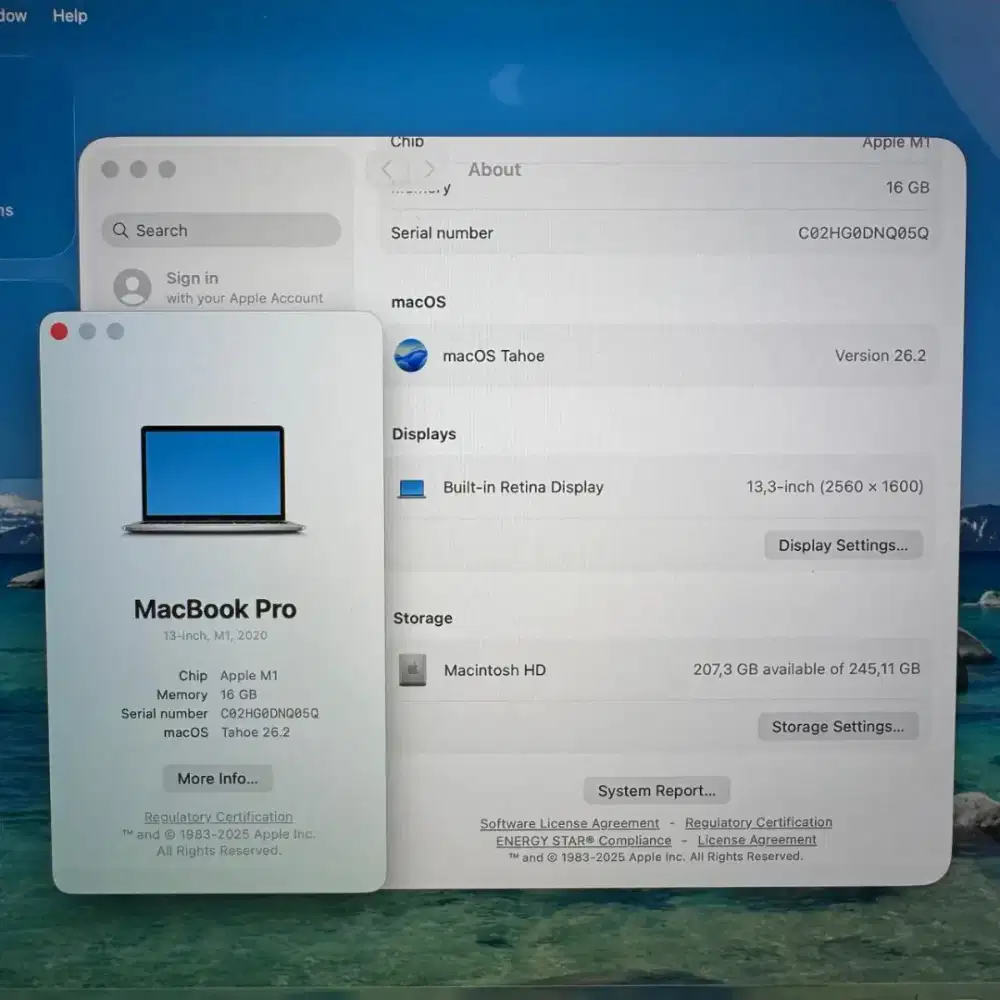 Macbook Pro M1 layar Inch 13 inch Ram 16 Ssd 256 lengkap full set