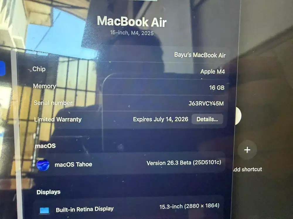 Macbook air M4 15 inch 16/512 ibox like new midnight