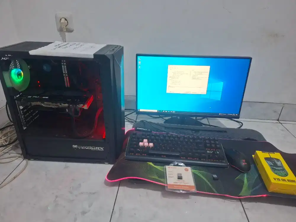 Pc fullset Pc Gaming Core i3 gen 10 Rx 5700 XT no rx 6600 rtx 3060