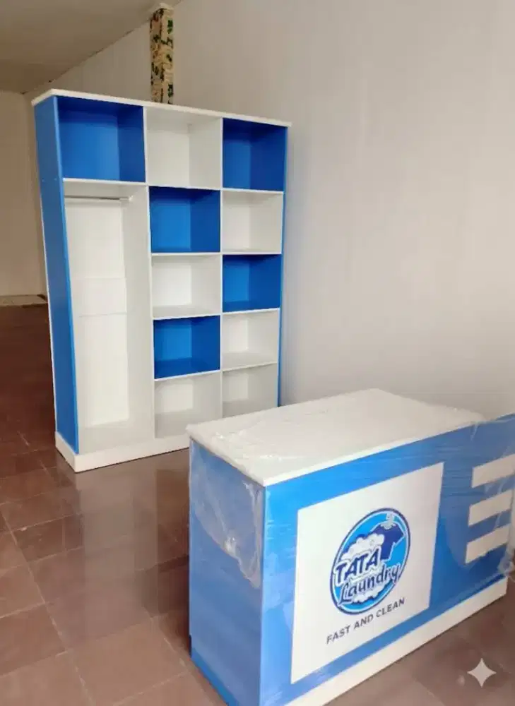 Meja Kasir & Rak Laundry Ready Stock Free Ongkir Jabodetabek Bisa COD