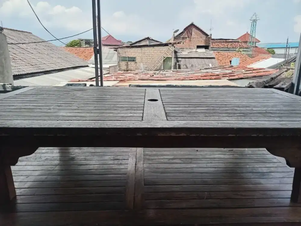 Meja Jati Rendah 160 x 87 - Kokoh Berat - Siap pakai.