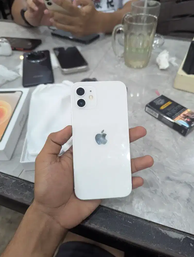 iPhone 12 White (128Gb) Bh 93% fulset original super like new