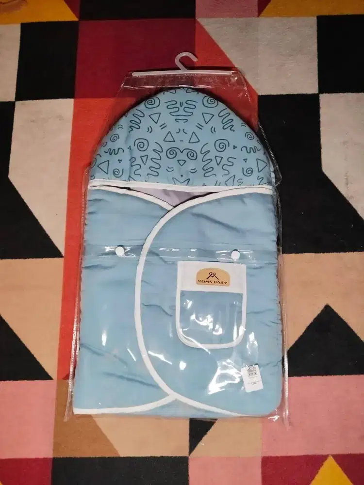 Moms Baby Blanket Bayi Specta Series Biru - Selimut Bayi Tebal Nyaman