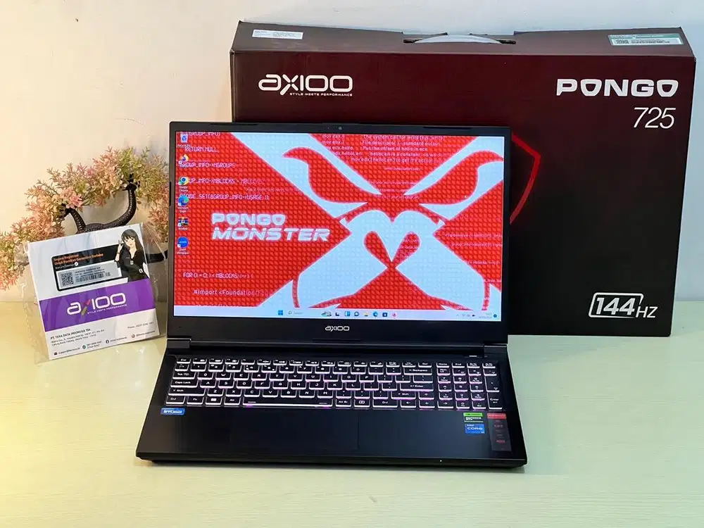 Axioo Pongo 725 i7-12650H RAM 16 SSD 512 RTX 2050 4 GB Fullset Garansi