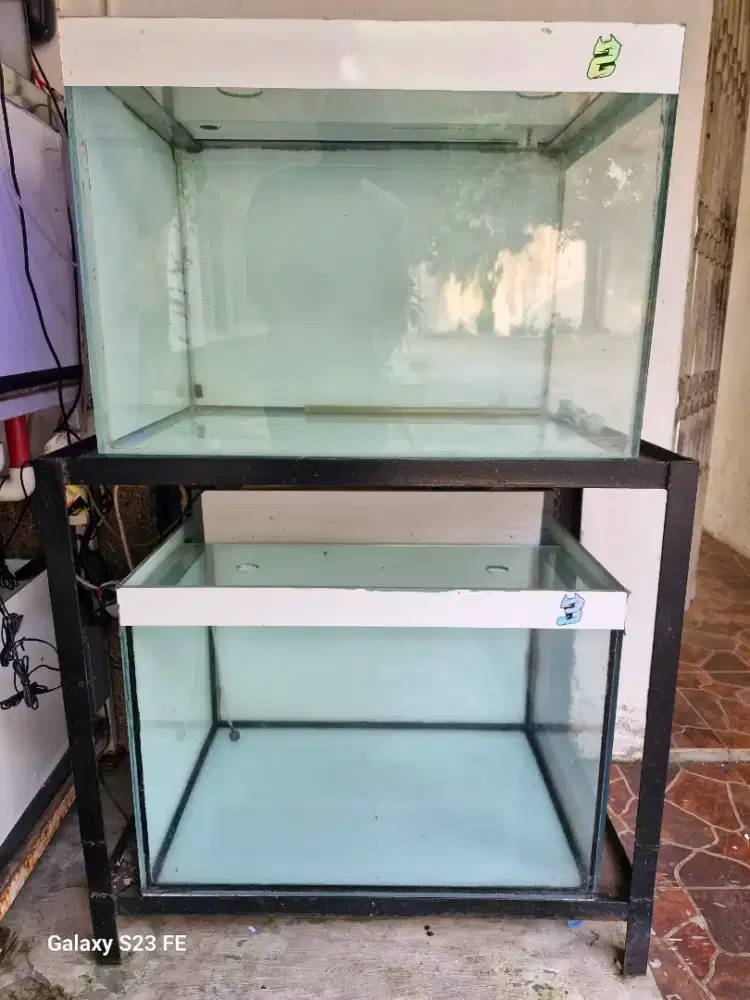 Aquarium Kaca dan Rak Aquarium - harga Rp 650 rb (nego) bns head pomp