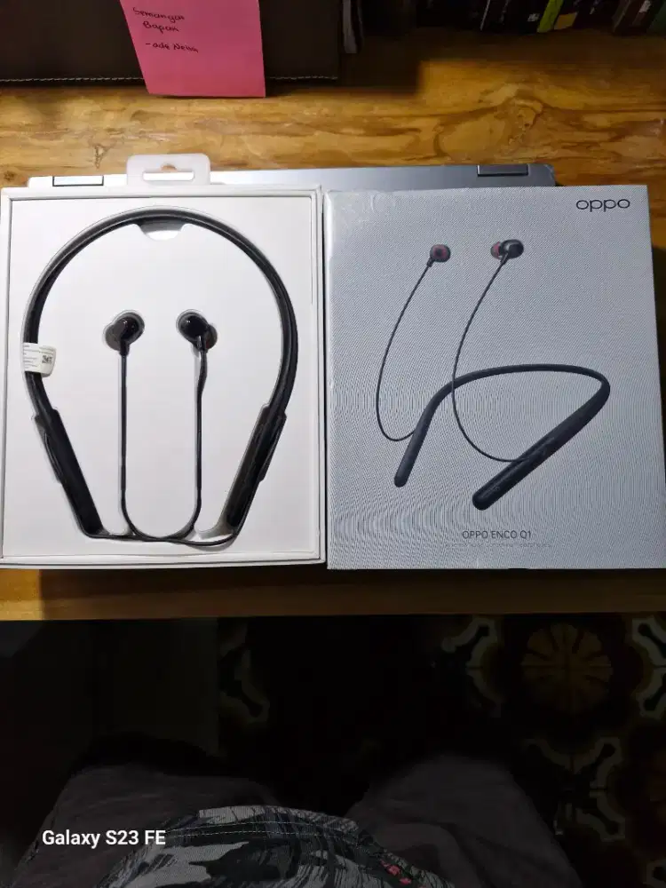 Oppo EncoQ1 Wireless Headphones(earpulgs baru)+WirelessCharger Samsung