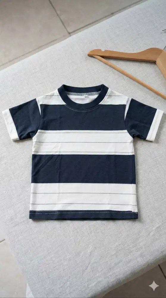 GRATIS: Kaos Anak Stripe Navy-White – Simpel & Stylist buat Harian!