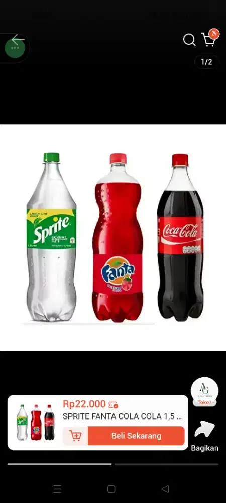 Coca cola, fanta dan sprite 1,5 liter