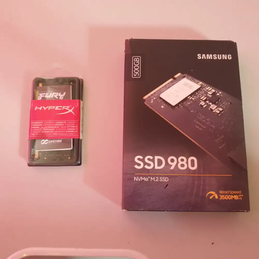 Ram sodimm ddr4 hyperx 16gb dan Ssd nvme m.2 samsung 980 500gb