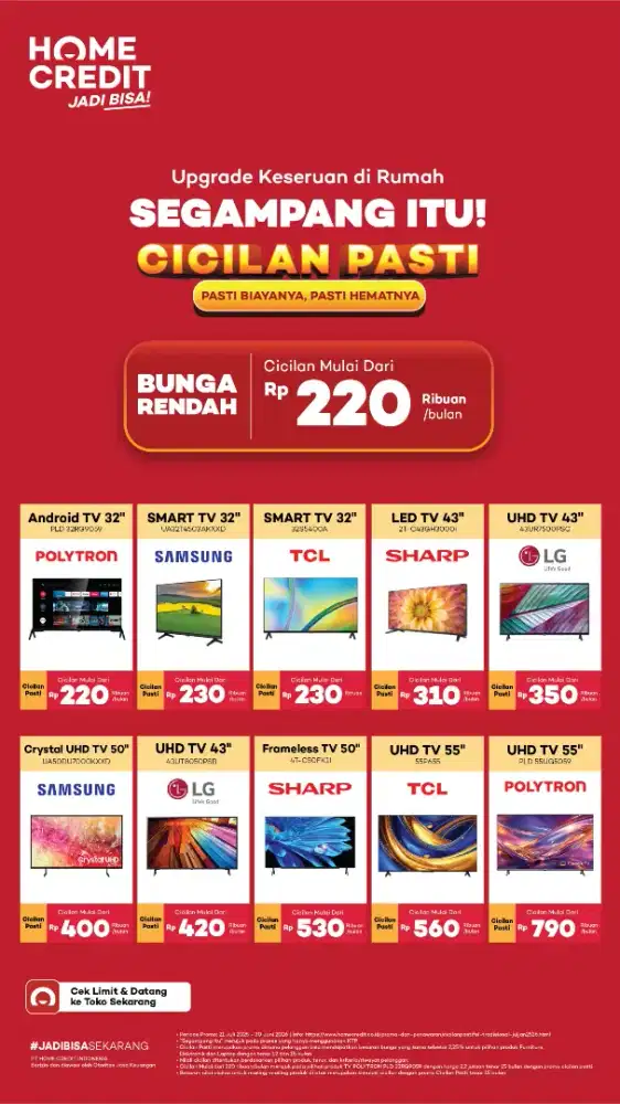 Segampang itu cicilan televisi dengan homecredit