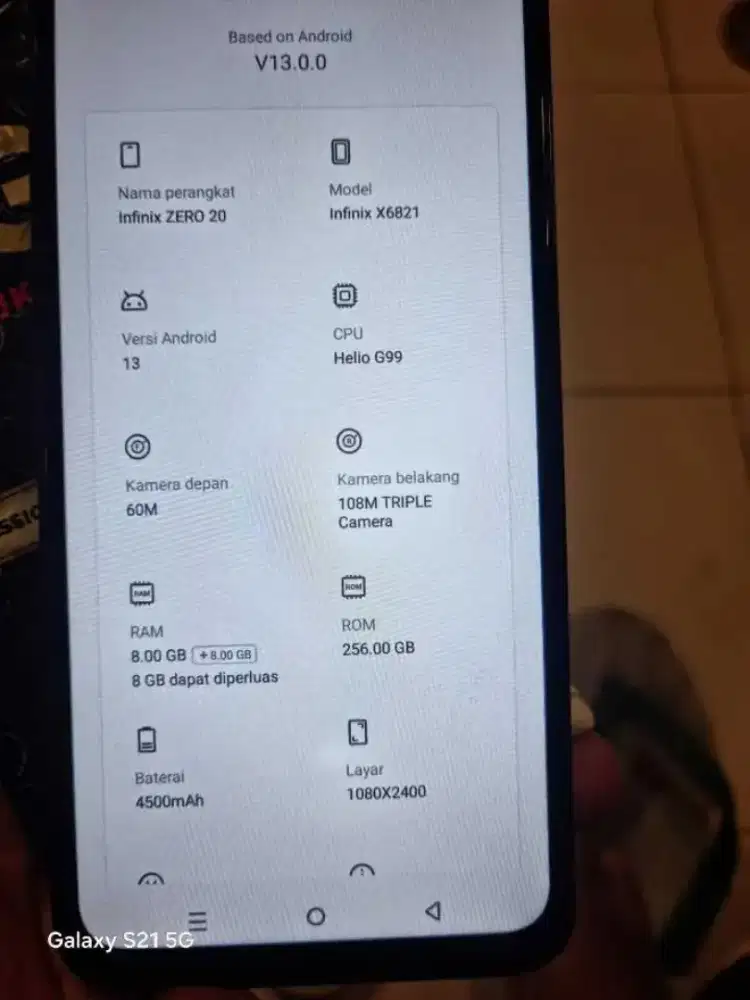 Infinix Zero 20 8+8 internal 256